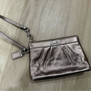Coach Shimmering Bronze Wristlet